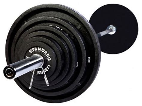 It features a solid cast iron construction for durability. . 300lb weight set